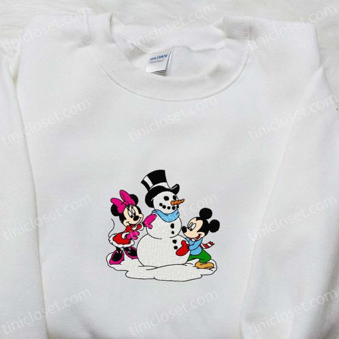 Mickey &Amp; Minnie Snowman Shirt &Amp; Disney Characters Hoodie: B Gift For Men Women Christmas Gifts For Family 2