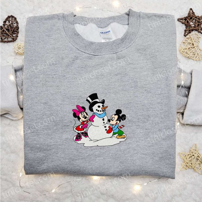 Mickey &Amp; Minnie Snowman Shirt &Amp; Disney Characters Hoodie: B Gift For Men Women Christmas Gifts For Family 4