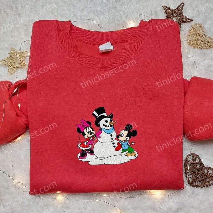 Mickey &Amp; Minnie Snowman Shirt &Amp; Disney Characters Hoodie: B Gift For Men Women Christmas Gifts For Family 6