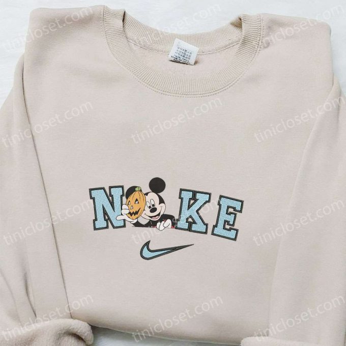 Mickey Mouse Pumpkin Mask Halloween X Nike Embroidered Sweatshirt - Unique Walt Disney Characters Shirt B Gift For Men Women Halloween Gift Ideas 3