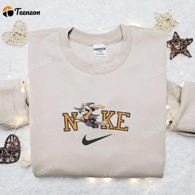 Mickey Mouse Witch Halloween X Nike Embroidered Sweatshirt - B Gift For Men Women Walt Disney Characters Shirt For Halloween Gift Ideas 1