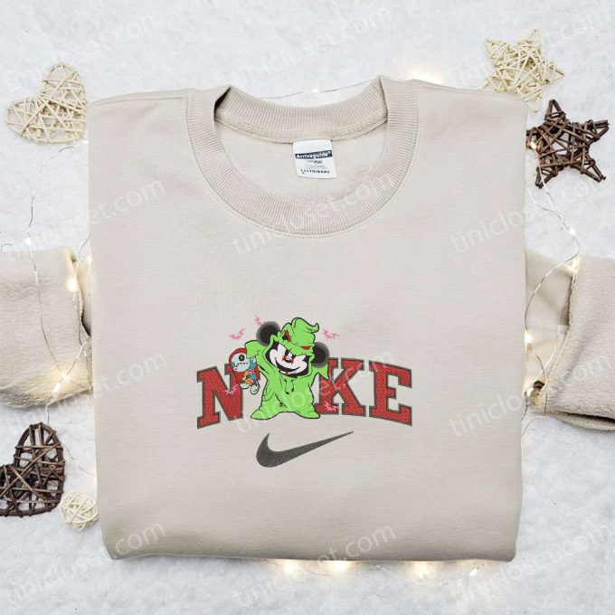 Mickey Oogie Boogie Halloween X Nike Embroidered Sweatshirt: Spooky Horror Movie Shirt Perfect Halloween Gift 2