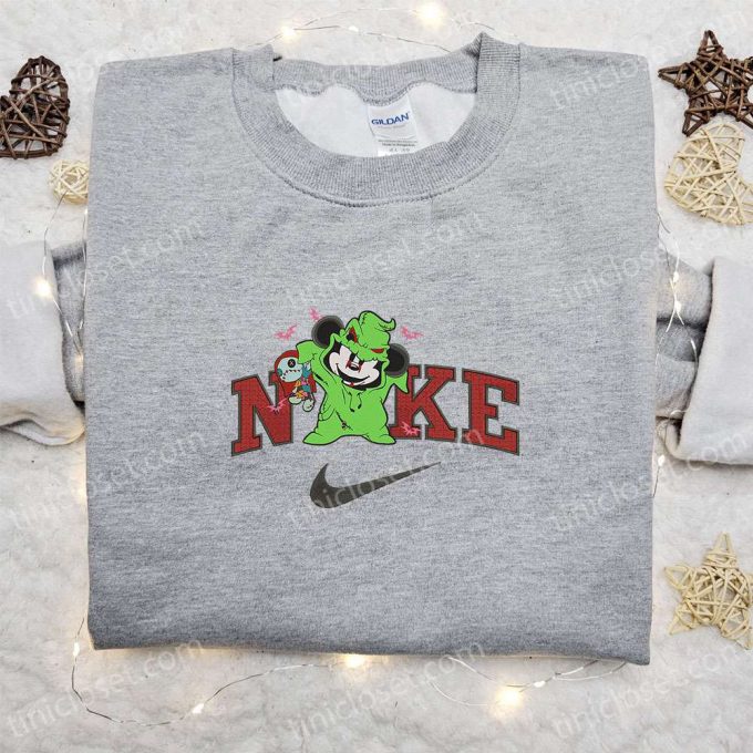 Mickey Oogie Boogie Halloween X Nike Embroidered Sweatshirt: Spooky Horror Movie Shirt Perfect Halloween Gift 4