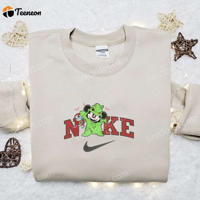 Mickey Oogie Boogie Halloween X Nike Embroidered Sweatshirt: Spooky Horror Movie Shirt Perfect Halloween Gift 1