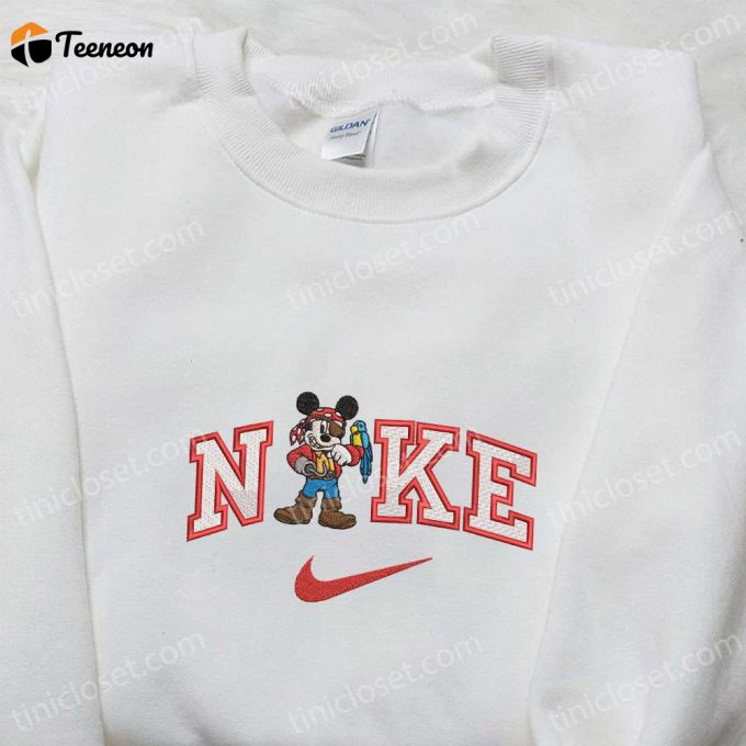 Mickey Pirate X Nike Embroidered Shirt Disney Characters Shirt Cartoon Hoodie 1