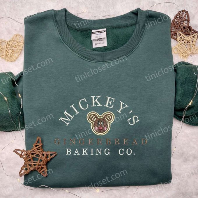 Mickey S Gingerbread Baking Co Embroidered Shirt &Amp; Disney Characters Hoodie: B Gift For Men Women Christmas Gifts For Family 3