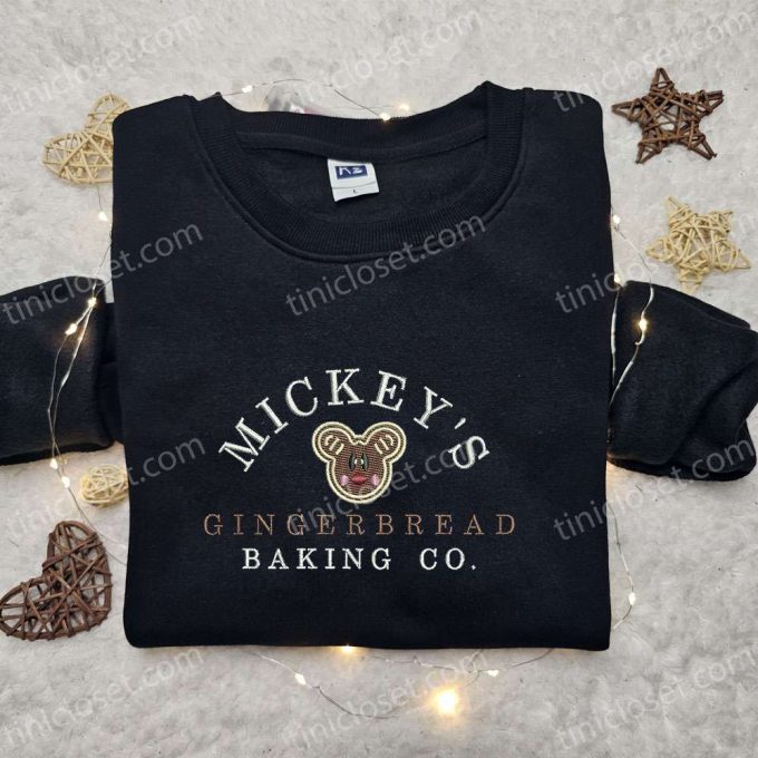 Mickey S Gingerbread Baking Co Embroidered Shirt &Amp; Disney Characters Hoodie: B Gift For Men Women Christmas Gifts For Family 4