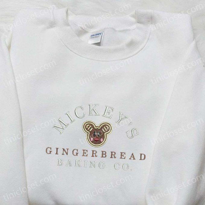 Mickey S Gingerbread Baking Co Embroidered Shirt &Amp; Disney Characters Hoodie: B Gift For Men Women Christmas Gifts For Family 5