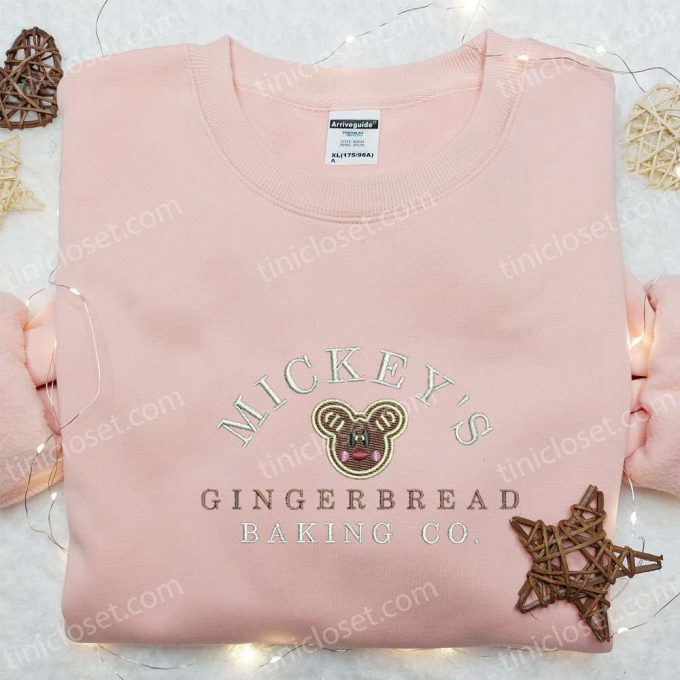 Mickey S Gingerbread Baking Co Embroidered Shirt &Amp; Disney Characters Hoodie: B Gift For Men Women Christmas Gifts For Family 6