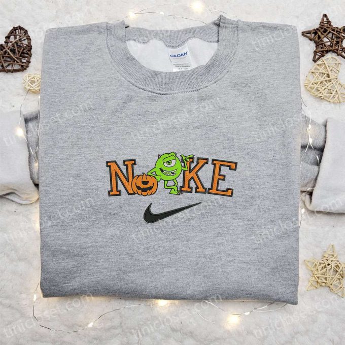 Spooky Mike Wazowski Pumpkin X Nike Embroidered Sweatshirt - B Gift For Men Women Halloween Gift Idea 3