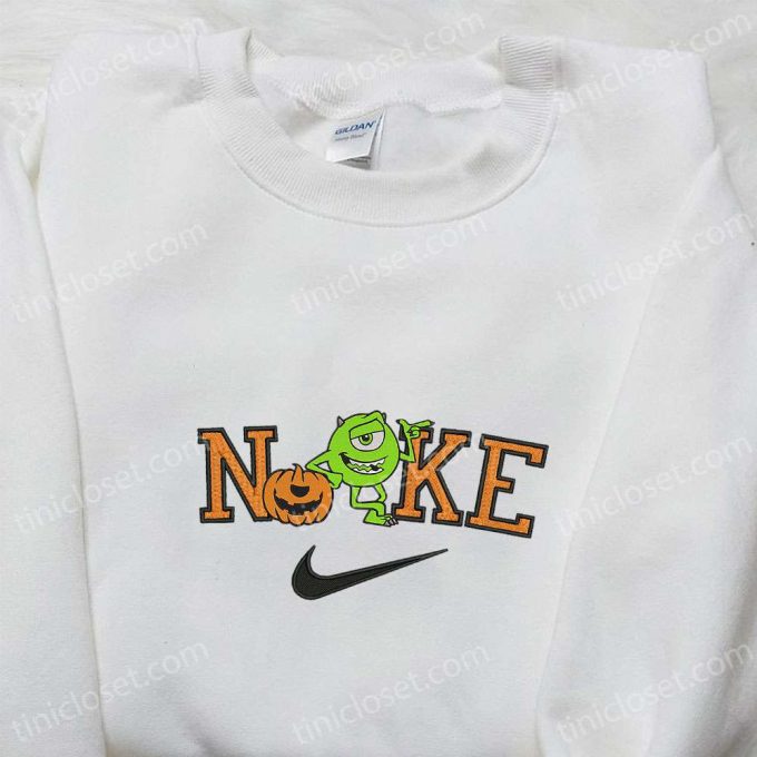 Spooky Mike Wazowski Pumpkin X Nike Embroidered Sweatshirt - B Gift For Men Women Halloween Gift Idea 4