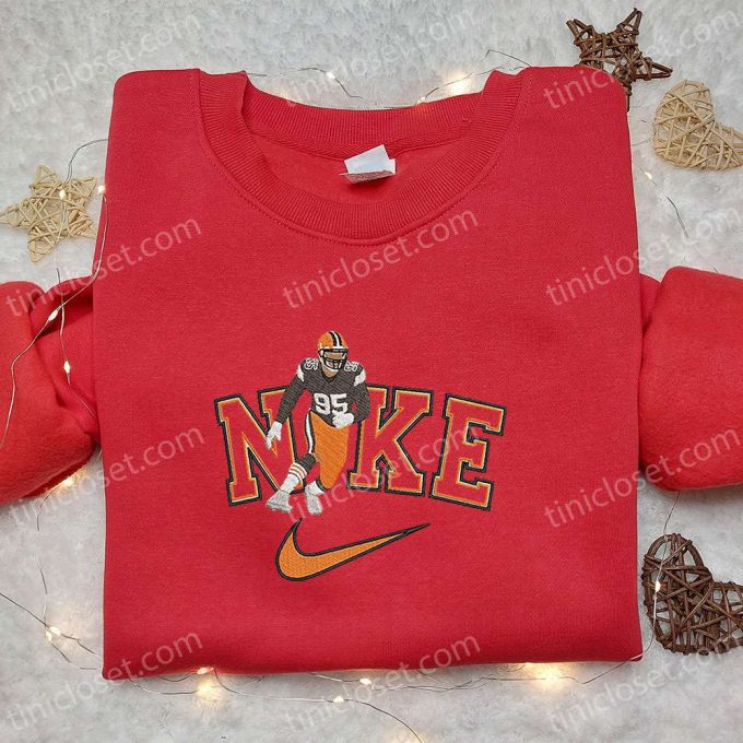 Miles Garrett X Nike Embroidered Shirt: Nfl Sports Celebrity Hoodie 6