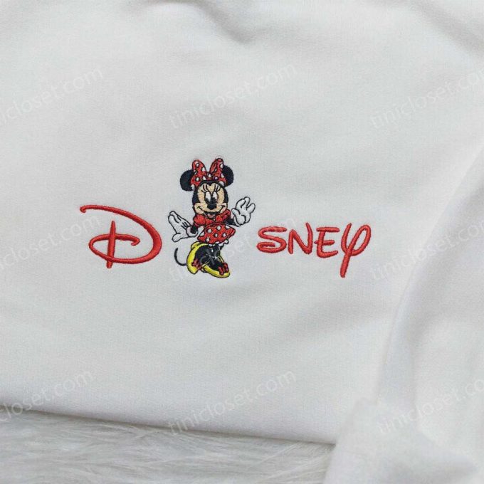 Disney Minnie Embroidered Sweatshirt &Amp; Hoodie: Family Shirt For Disney Lovers 2