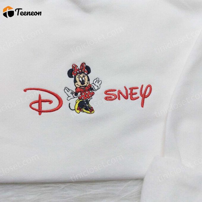 Disney Minnie Embroidered Sweatshirt &Amp;Amp; Hoodie: Family Shirt For Disney Lovers 1