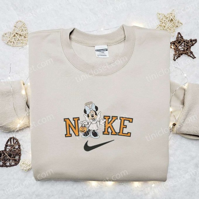 Minnie Mouse Angel Halloween X Nike Embroidered Sweatshirt Disney Characters Shirt B Gift For Men Women Halloween Gift Ideas 2