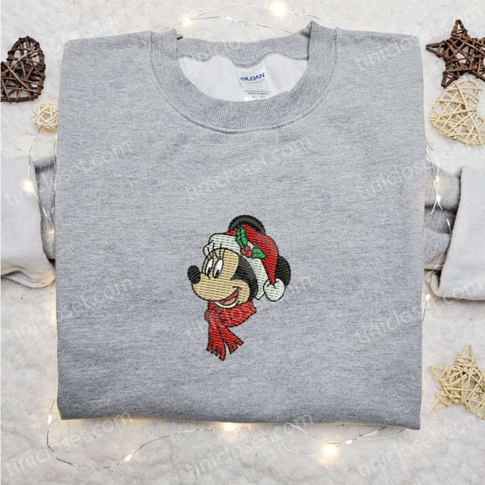 Minnie Mouse Christmas Embroidered Shirt &Amp; Disney Characters Hoodie: B Gift For Men Women Family Christmas Gifts 2