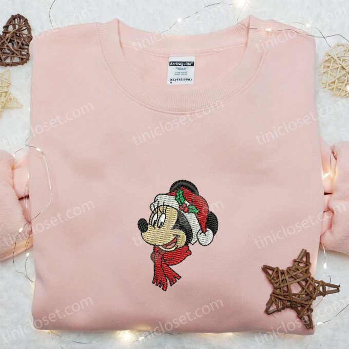 Minnie Mouse Christmas Embroidered Shirt &Amp; Disney Characters Hoodie: B Gift For Men Women Family Christmas Gifts 3