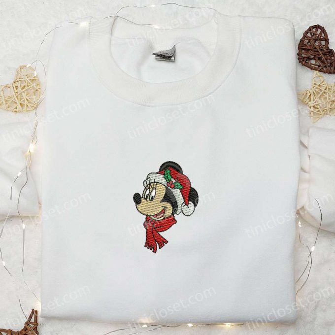 Minnie Mouse Christmas Embroidered Shirt &Amp; Disney Characters Hoodie: B Gift For Men Women Family Christmas Gifts 4