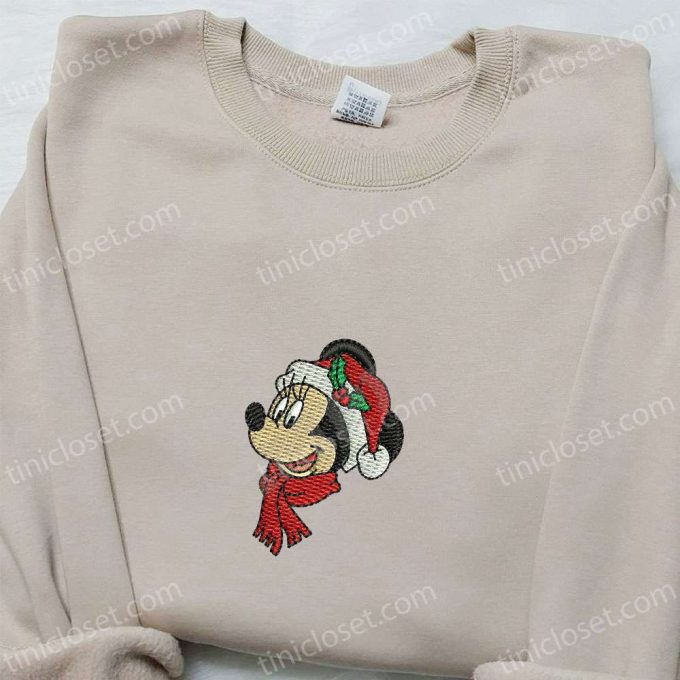 Minnie Mouse Christmas Embroidered Shirt &Amp; Disney Characters Hoodie: B Gift For Men Women Family Christmas Gifts 5