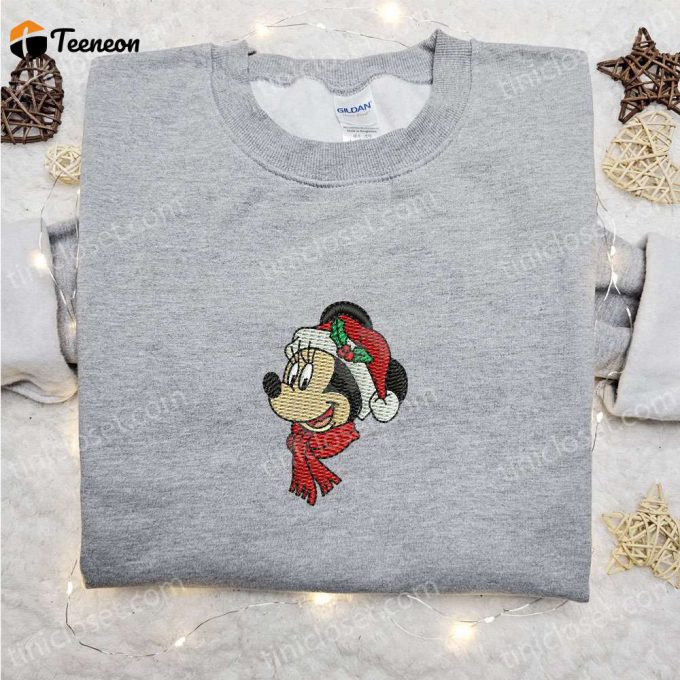 Minnie Mouse Christmas Embroidered Shirt &Amp;Amp; Disney Characters Hoodie: B Gift For Men Women Family Christmas Gifts 1