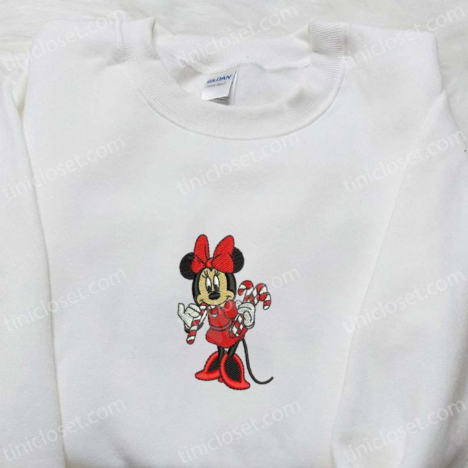 Minnie Mouse Candy Cane Shirt &Amp; Disney Characters Hoodie: Perfect Christmas Gifts For Family 3