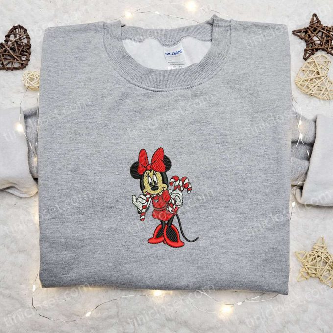 Minnie Mouse Candy Cane Shirt &Amp; Disney Characters Hoodie: Perfect Christmas Gifts For Family 4