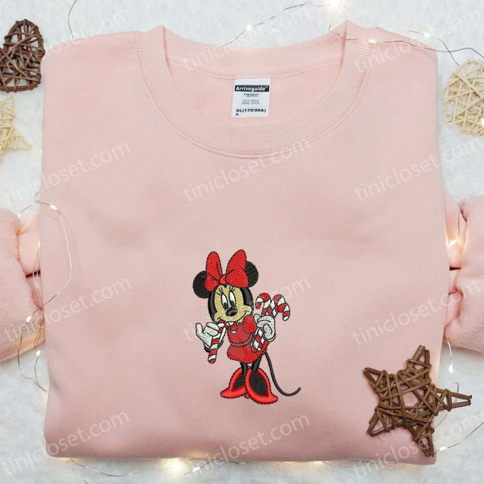 Minnie Mouse Candy Cane Shirt &Amp; Disney Characters Hoodie: Perfect Christmas Gifts For Family 5