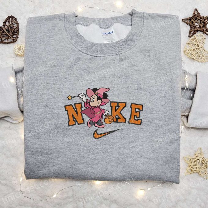 Minnie Mouse Trick Or Treat Halloween X Nike Sweatshirt: Disney Characters Embroidered Shirt B Gift For Men Women Halloween Gift Ideas 2