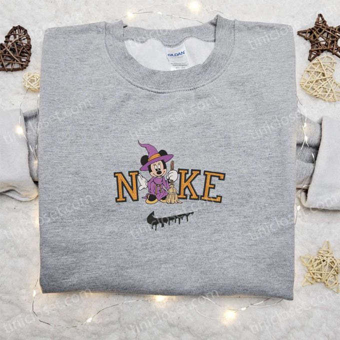 Minnie Mouse Witch X Nike Embroidered Sweatshirt: Disney Characters Shirt B Gift For Men Women Halloween Gift Ideas 2