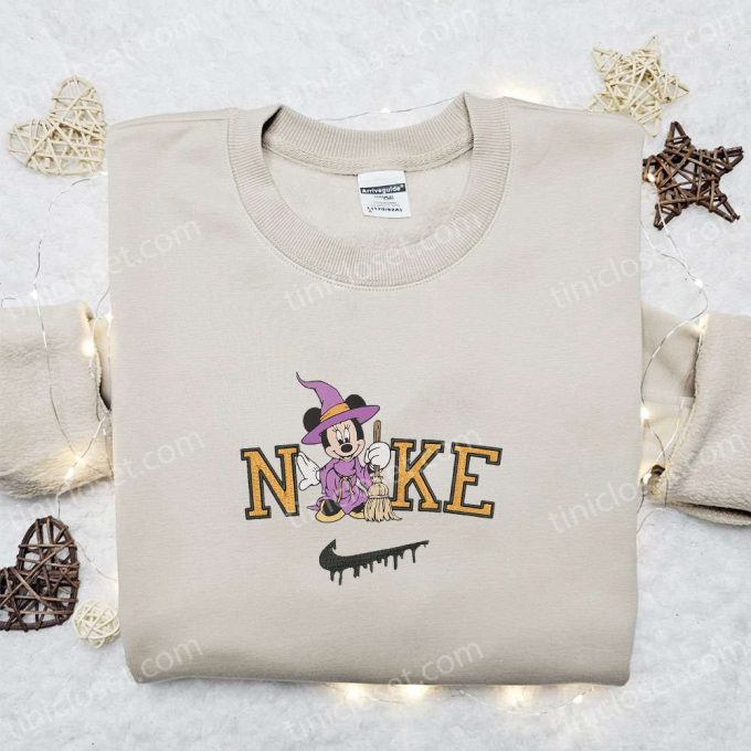 Minnie Mouse Witch X Nike Embroidered Sweatshirt: Disney Characters Shirt B Gift For Men Women Halloween Gift Ideas 3