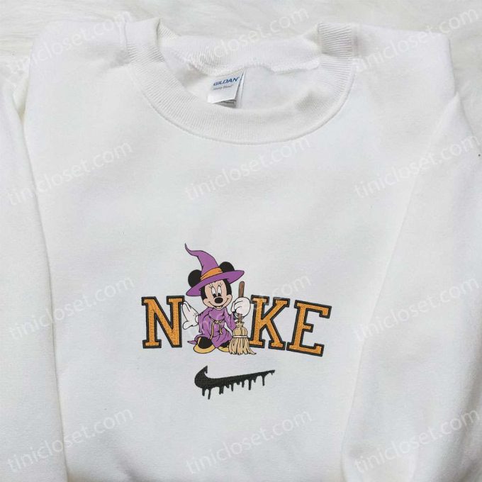 Minnie Mouse Witch X Nike Embroidered Sweatshirt: Disney Characters Shirt B Gift For Men Women Halloween Gift Ideas 4