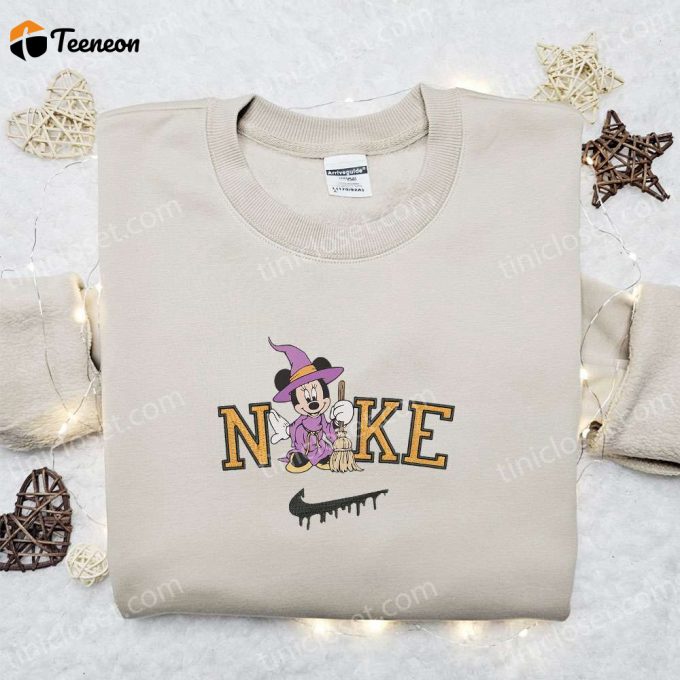 Minnie Mouse Witch X Nike Embroidered Sweatshirt: Disney Characters Shirt B Gift For Men Women Halloween Gift Ideas 1