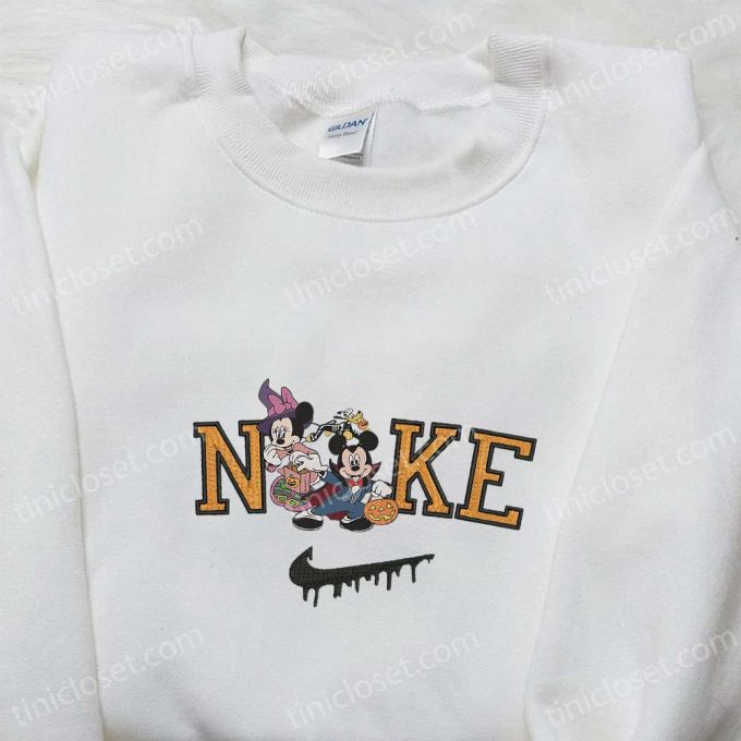 Minnie Witch &Amp; Mickey Dracula X Nike Embroidered Sweatshirt: B Gift For Men Women Halloween Gift Idea Halloween Shirt 3