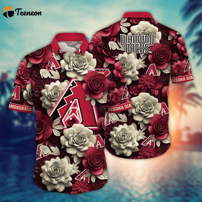 Mlb Arizona Diamondbacks Hawaiian Shirt Flower Aloha Style Unleashed For Fans 1