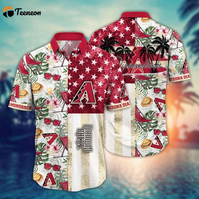 Mlb Arizona Diamondbacks Hawaiian Shirt Flower Home Run Threads For Fans 1