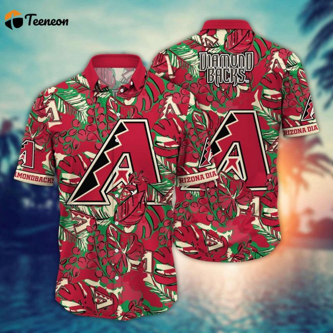 Mlb Arizona Diamondbacks Hawaiian Shirt Flower Palm Tree Paradise For Fans 1