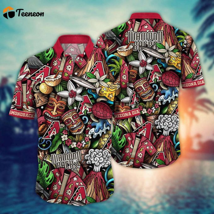 Mlb Arizona Diamondbacks Hawaiian Shirt Flower Strike A Style Statement For Fans 1