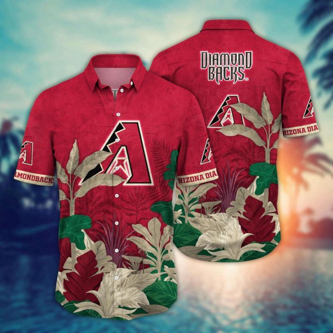 Mlb Arizona Diamondbacks Hawaiian Shirt Flower Tropical Trees Pattern For Fans 2