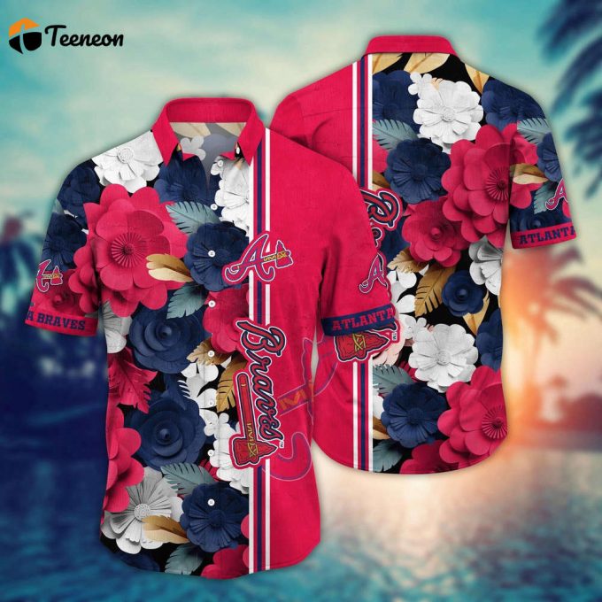 Mlb Atlanta Braves Hawaiian Shirt Fashion Frenzy In Floral For Sport Fan 1