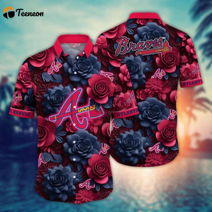 Mlb Atlanta Braves Hawaiian Shirt Flower Aloha Style Unleashed For Fans 1