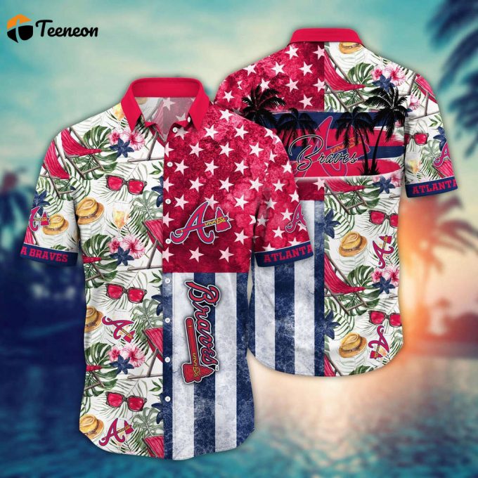 Mlb Atlanta Braves Hawaiian Shirt Flower Home Run Threads For Fans 1