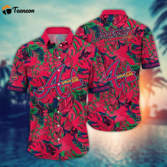 Mlb Atlanta Braves Hawaiian Shirt Flower Palm Tree Paradise For Fans 1