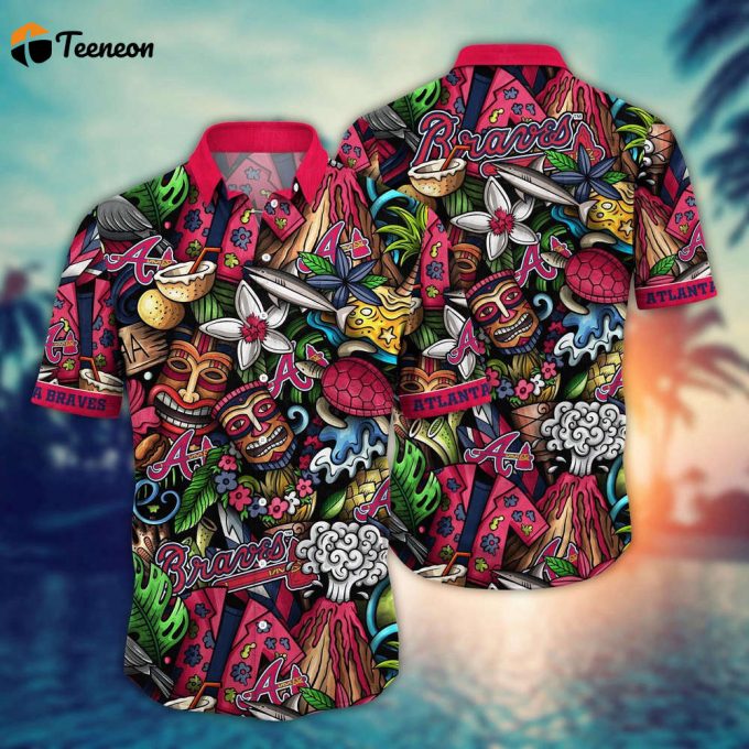 Mlb Atlanta Braves Hawaiian Shirt Flower Strike A Style Statement For Fans 1