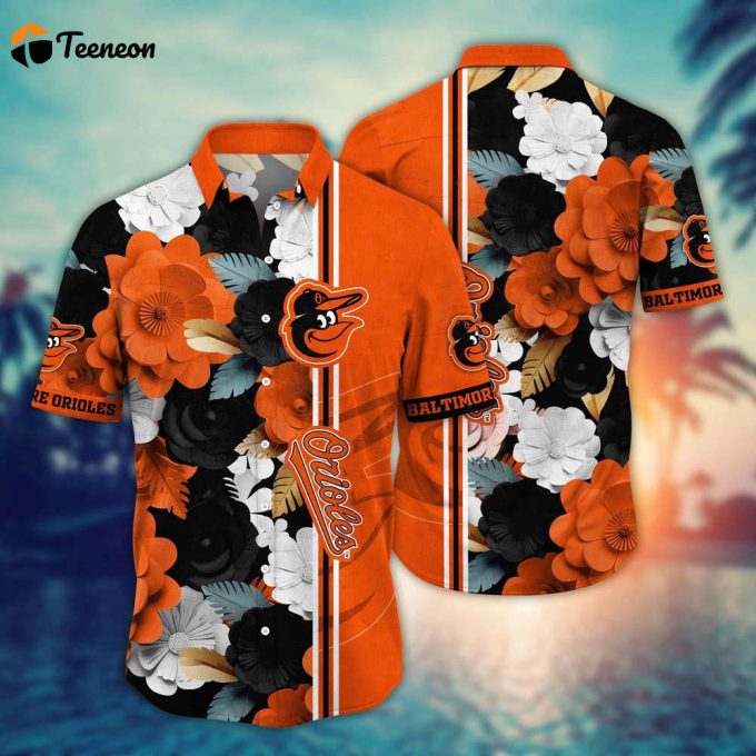 Mlb Baltimore Orioles Hawaiian Shirt Fashion Frenzy In Floral For Sport Fan 1