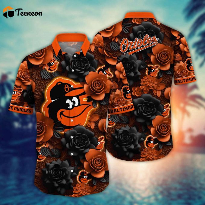 Mlb Baltimore Orioles Hawaiian Shirt Flower Aloha Style Unleashed For Fans 1