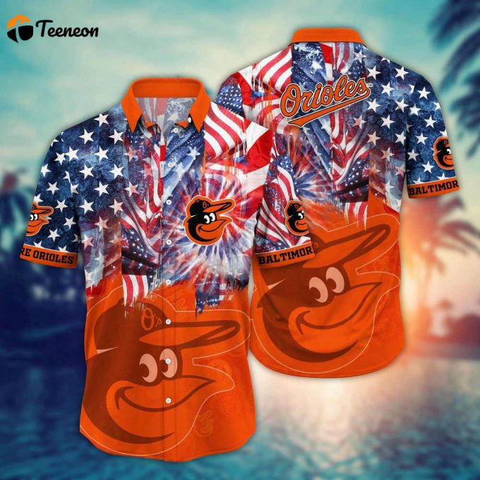 Mlb Baltimore Orioles Hawaiian Shirt Flower Game Day Aloha Mlb Style For Fans 1