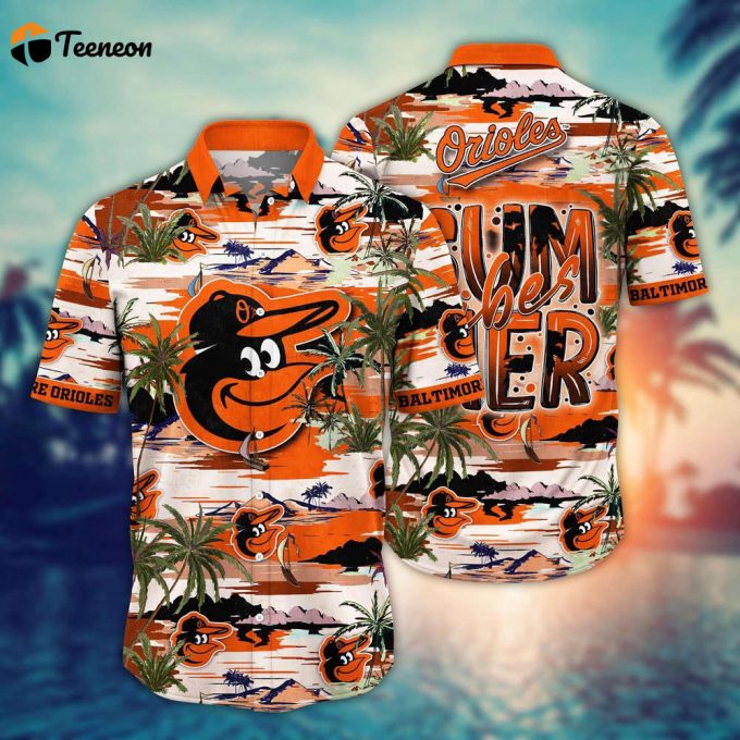 Mlb Baltimore Orioles Hawaiian Shirt Flower Grand Slam In Hawaiianan Flair For Fans 1