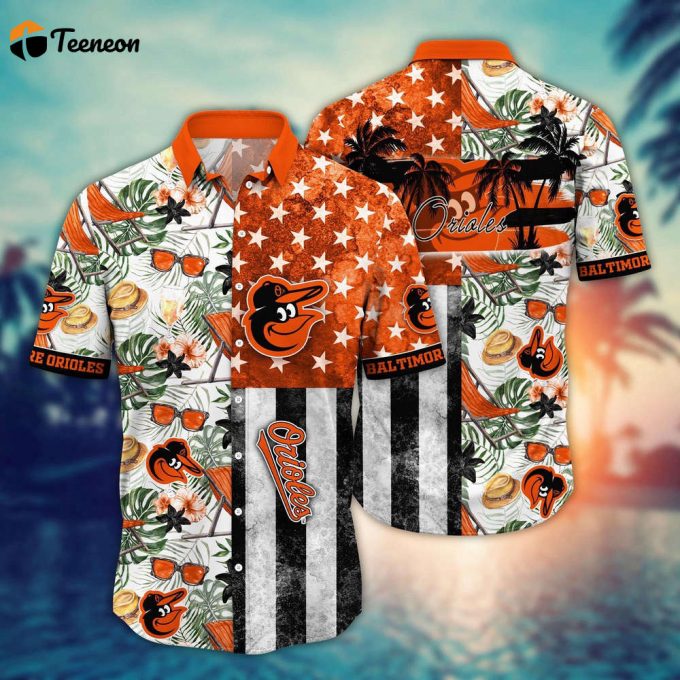 Mlb Baltimore Orioles Hawaiian Shirt Flower Home Run Threads For Fans 1