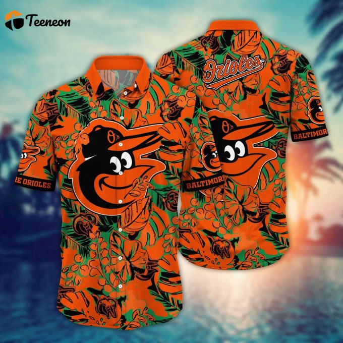 Mlb Baltimore Orioles Hawaiian Shirt Flower Palm Tree Paradise For Fans 1