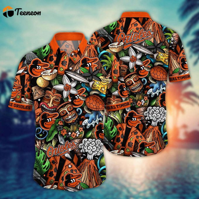 Mlb Baltimore Orioles Hawaiian Shirt Flower Strike A Style Statement For Fans 1